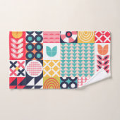 Retro Vibrant geometrisch kleurrijk patroon Bad Handdoek (Handdoek)