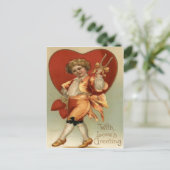  Retro Victoriaans Boy Hearts Valentijn Kaart (Staand voorkant)