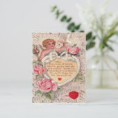  Retro Victoriaans Cupido Rozen Valentijn Kaart (Staand voorkant)