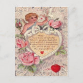  Retro Victoriaans Cupido Rozen Valentijn Kaart (Voorkant)
