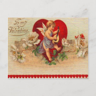 Retro Victoriaans Cupido Valentijn Kaart