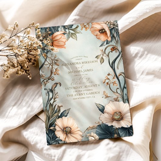 Retro Victoriaans Royal Floral Wedding Kaart