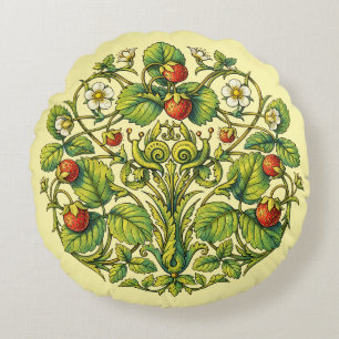Retro Victoriaans tijdperk Aardbeien & Slakken Rond Kussen