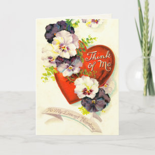 Retro Victoriaans Valentijnsdag Card Feestdagen Kaart