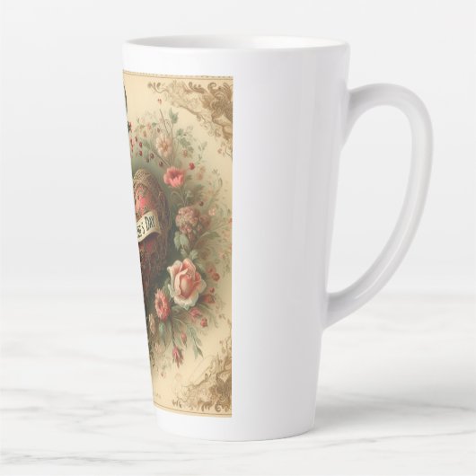 /retro/Victoriaans Valentijnsdag hart Latte Mok (Rechts)