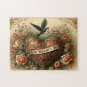 /retro/Victoriaans Valentijnsdag hart Legpuzzel (Horizontaal)