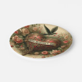 /retro/Victoriaans Valentijnsdag hart Papieren Bordje (Gekanteld)