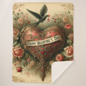 /retro/Victoriaans Valentijnsdag hart Sherpa Deken (Voorkant)