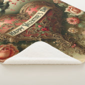 /retro/Victoriaans Valentijnsdag hart Sherpa Deken (3/4)