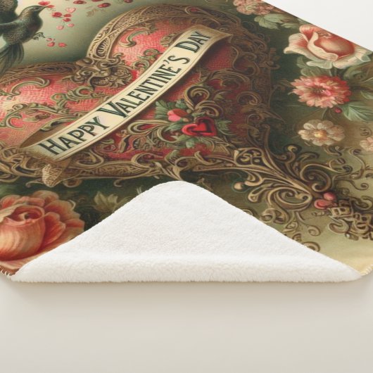 /retro/Victoriaans Valentijnsdag hart Sherpa Deken (3/4)