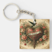 /retro/Victoriaans Valentijnsdag hart Sleutelhanger (voorkant)