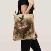 /retro/Victoriaans Valentijnsdag hart Tote Bag (Dichtbij)