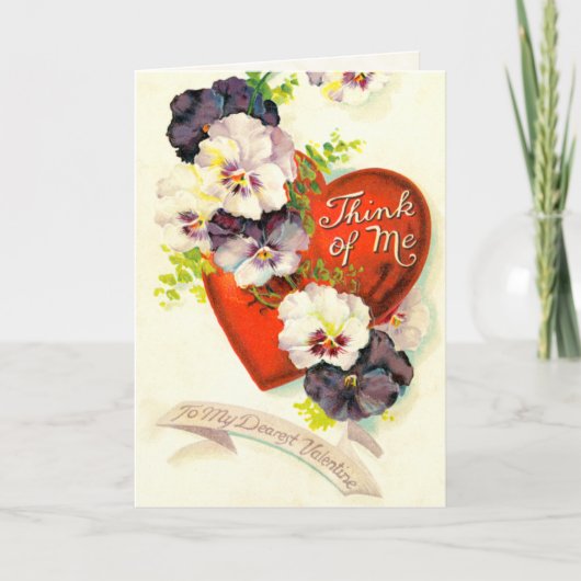 Retro Victoriaans Valentijnsdag Kaart (Voorkant)