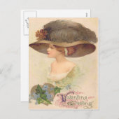  Retro Victoriaans Vrouw Valentijn Kaart (Voorkant / Achterkant)