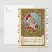 Retro Victoriaanse Kerstman Kerstman Briefkaart (Voorkant / Achterkant)