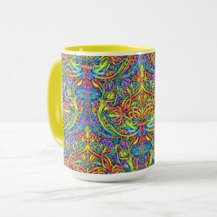 Retro Victoriaanse Tijdperk Art Nouveau Sierpatroo Mok