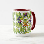 Retro Victoriaanse Tijdperk Bramen Mok (Voorkant rechts)