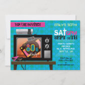 Retro Video Game Arcade 80's Verjaardagsfeestje Ui Kaart (Voorkant)