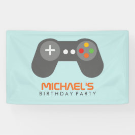 Retro Video Game Controller Kids Verjaardagsfeest Spandoek