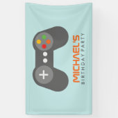 Retro Video Game Controller Kids Verjaardagsfeest Spandoek (Verticaal)