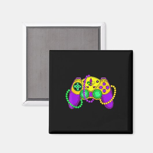Retro Video Game Controller Pet Mardi Gras Gaming Magneet (Voorkant / Achterkant)