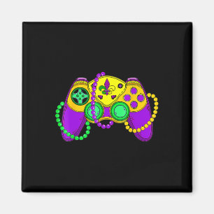 Retro Video Game Controller Pet Mardi Gras Gaming Magneet