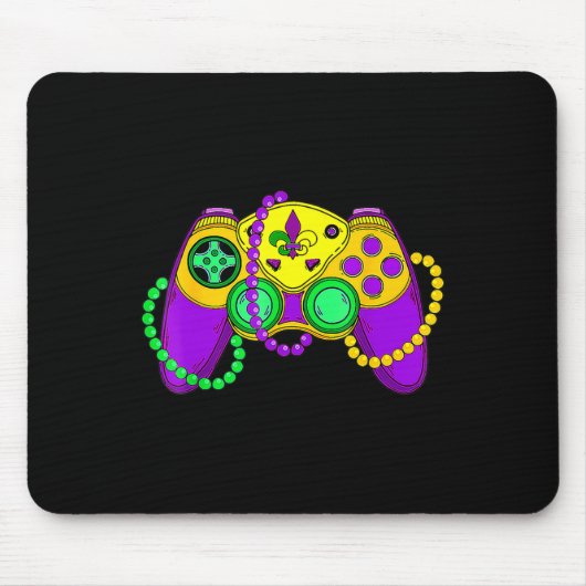 Retro Video Game Controller Pet Mardi Gras Gaming Muismat (Voorkant)