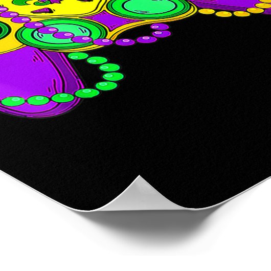 Retro Video Game Controller Pet Mardi Gras Gaming Poster (Hoek)