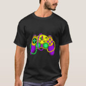 Retro Video Game Controller Pet Mardi Gras Gaming T-shirt (Voorkant)