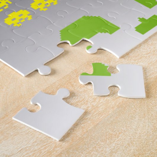 Retro Video Game Invaders Puzzle Legpuzzel (Zijkant)