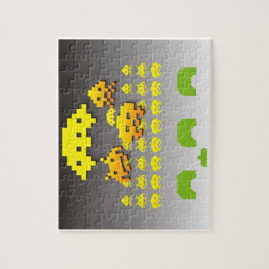 Retro Video Game Invaders Puzzle Legpuzzel (Verticaal)
