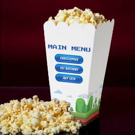 Retro Video Game Menu 1e Verjaardagsfeest Bedankdoosjes