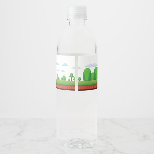 Retro Video Game Menu 1e Verjaardagsfeest Waterfles Etiket (Achterkant)