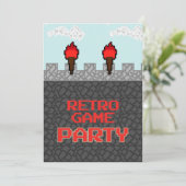 Retro Video Game Party uitnodiging (Staand voorkant)