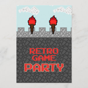 Retro Video Game Party uitnodiging
