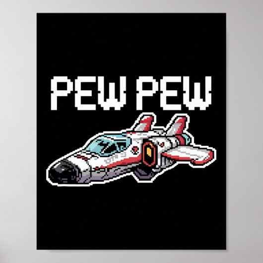 Retro Video Game Ship Arcade Funny Nostalgia Gamer Poster (Voorkant)