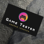 Retro Video Game Tester Ontwikkelaar Kleurrijk Visitekaartje