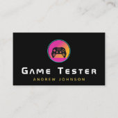 Retro Video Game Tester Ontwikkelaar Kleurrijk Visitekaartje (Voorkant)