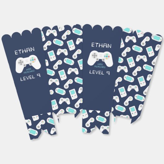 Retro Video Game Thema Gepersonaliseerde Verjaarda Bedankdoosjes (Ongevouwen)