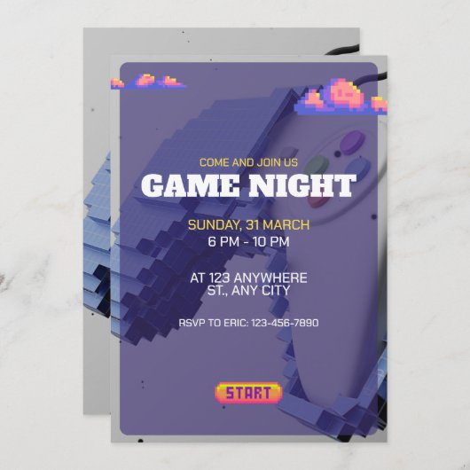 Retro Video Game Verjaardagsfeest Kaart (Voorkant / Achterkant)