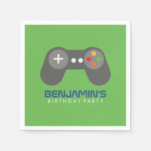 Retro Video Games Controller Verjaardag Servetten (Voorkant)