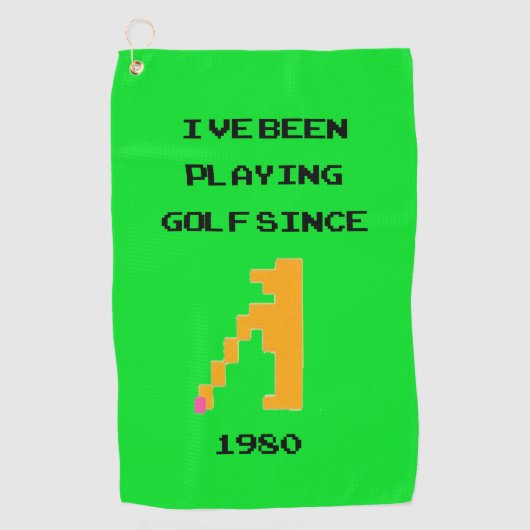 Retro Video Golf Game Towel Golfhanddoek (Voorkant)