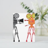 Retro videocamera-filmvector briefkaart (Staand voorkant)