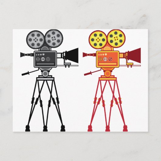 Retro  videocamera-filmvector briefkaart (Voorkant)