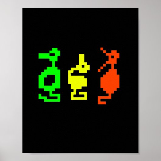 Retro videogame 8-bit avontuur draak poster (Voorkant)