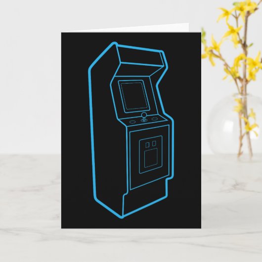 Retro videogame arcadecabine kaart (Gele Bloem)