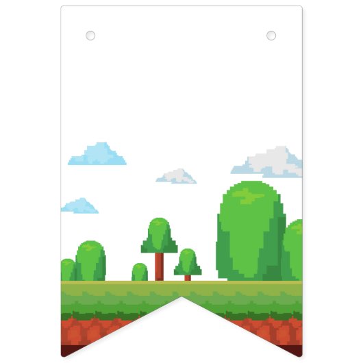 Retro videogame Happy Birthday Vlaggetjes (Eerste vlag)