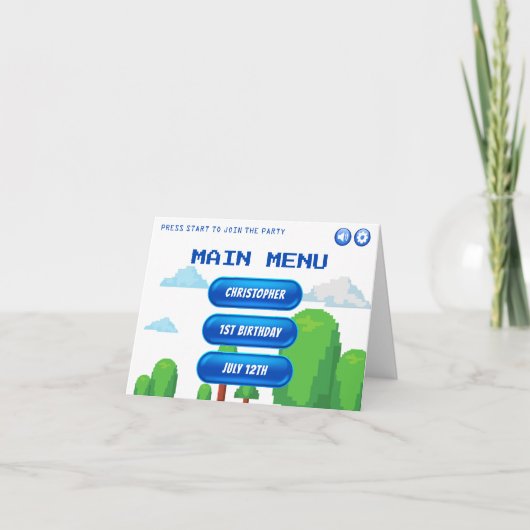 Retro videogame menu 1ste verpartij (Voorkant)