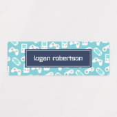 Retro Videogame Patroon Gepersonaliseerde naam Labels (Design 1)