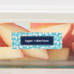 Retro Videogame Patroon Gepersonaliseerde naam Labels
